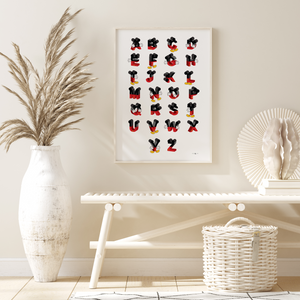 Alphabet artwork in a child's room