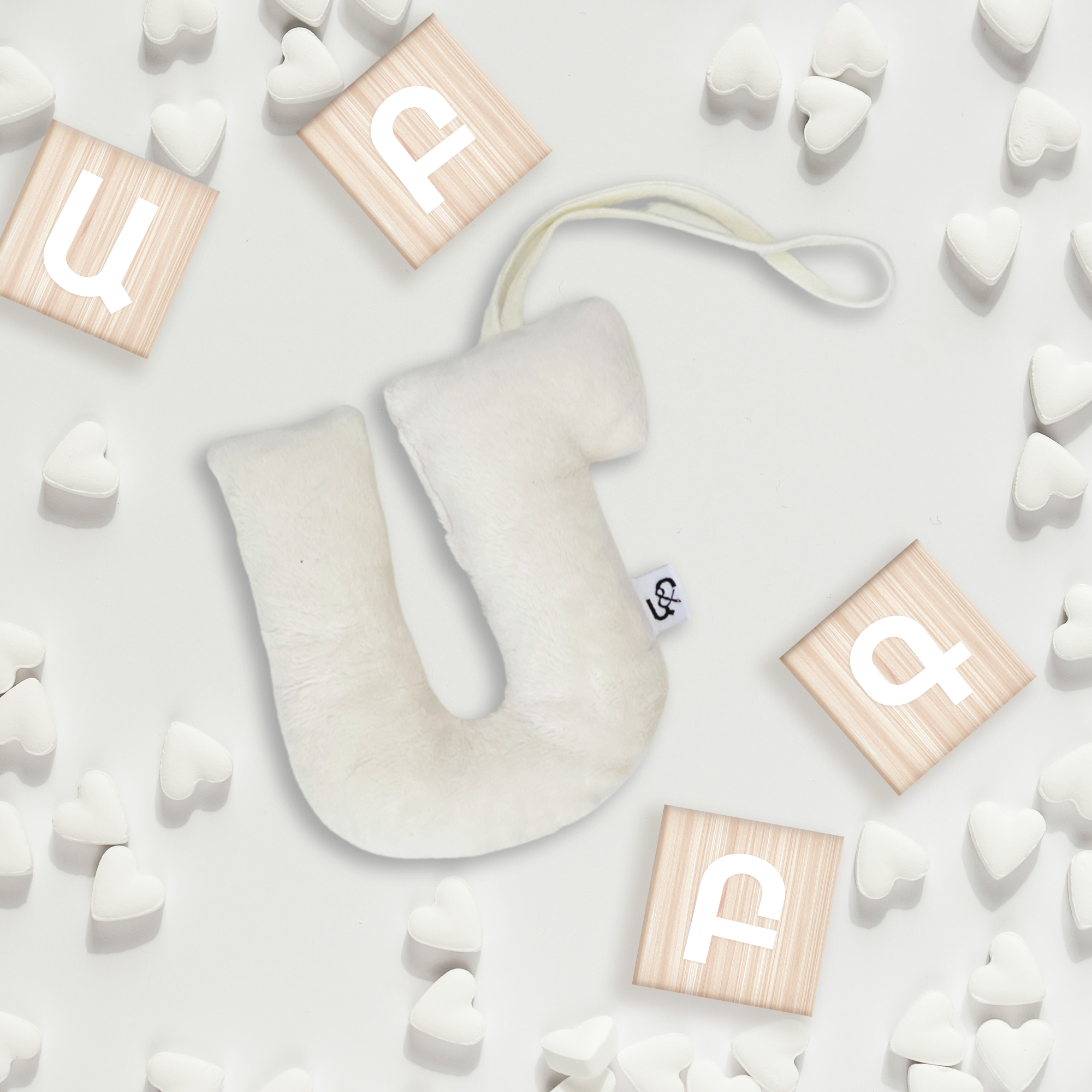 Pacifier Holder Stuffed Armenian Letter - Snuggle Plush-toy