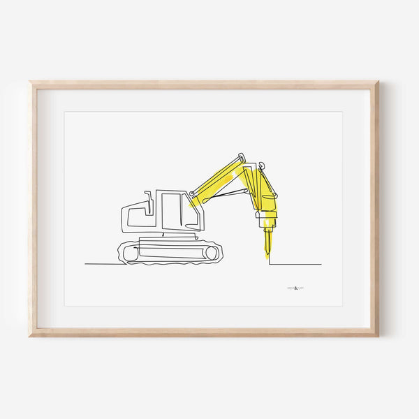 Drilling Machine Truck - Line Art