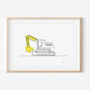 Excavator Truck - Line Art