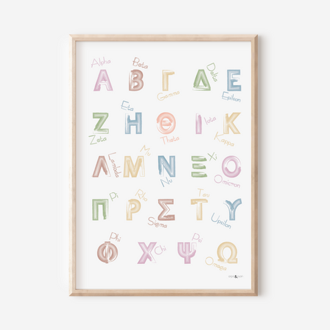Greek Alphabet With Pronunciations - Rainbow