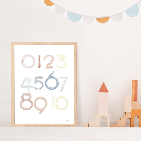 Numbers - Muted Rainbow