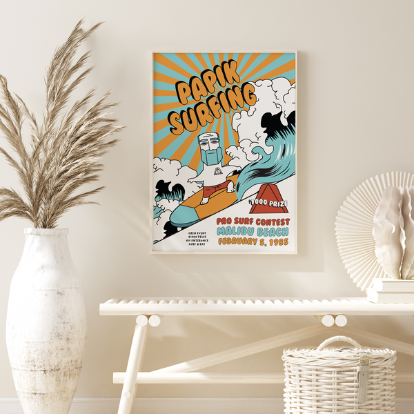 Papik Surfing - Malibu 1985 Vintage Competition Poster
