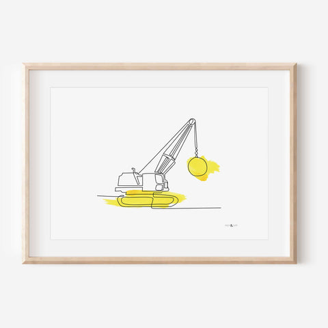 Wrecking Ball Truck - Line Art